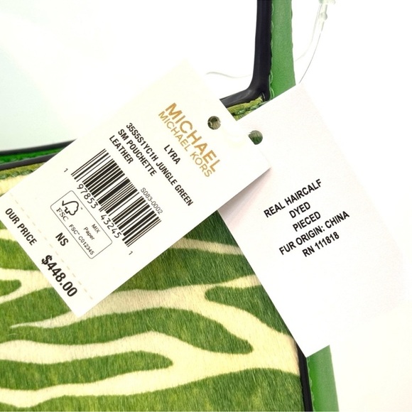 Michael Kors Lyra Small Zebra Print Calf Hair Pochette - Picture 9 of 9